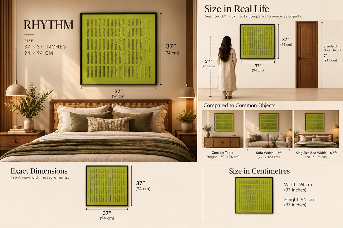 Rhythm – Textured Abstract Wall Art in Chartreuse Green & Olive
