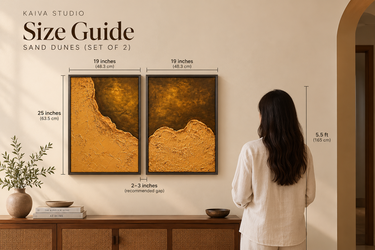 Sand Dunes | Handcrafted Textured Abstract Wall Art – Set of 2