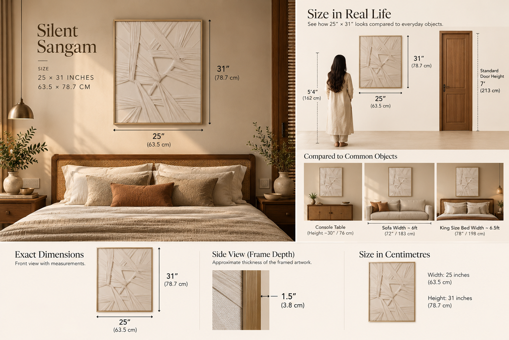 Silent Sangam | Handcrafted Textured Fabric Wall Art