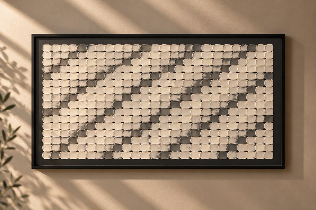 Dark Petals – Handcrafted Textured Wall Art | Black & Ivory Abstract Painting
