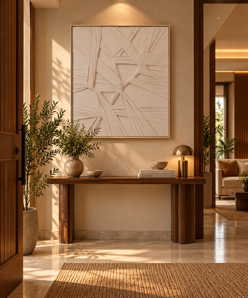 Silent Sangam | Handcrafted Textured Fabric Wall Art
