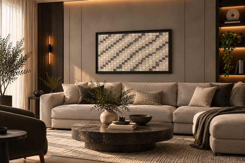 Dark Petals – Handcrafted Textured Wall Art | Black & Ivory Abstract Painting