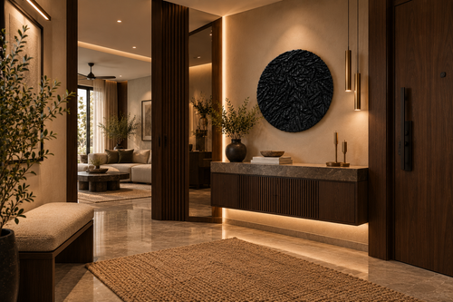 Kaya – Black Textured Fabric Wall Art | Round Abstract Sculptural Wall Decor | Modern Luxury Statement Piece | 36 × 36 Inches