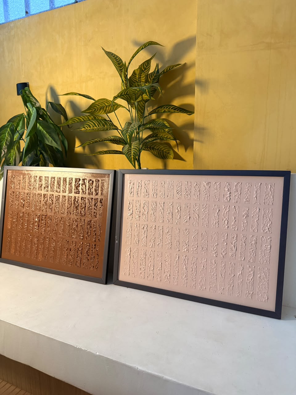 Caramel Brownie – Handcrafted Textured Wall Art Set of 2 | Rust Brown & Blush Beige Abstract Art