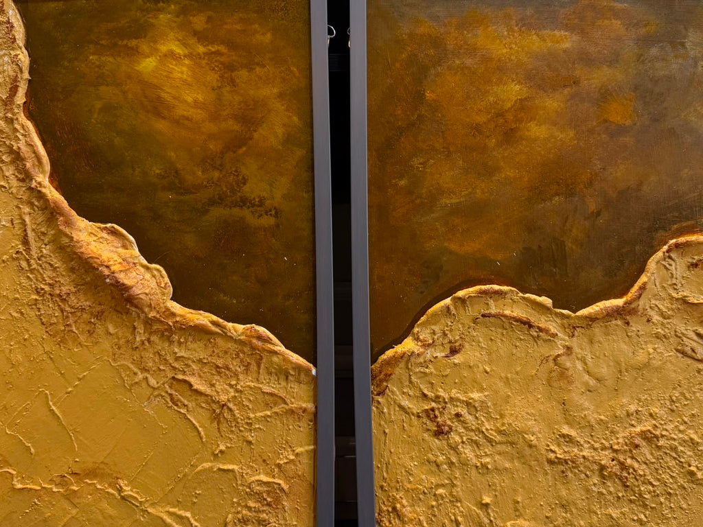 Sand Dunes | Handcrafted Textured Abstract Wall Art – Set of 2