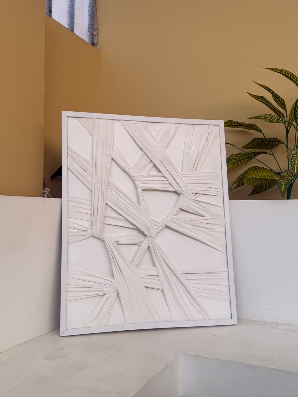 Silent Sangam | Handcrafted Textured Fabric Wall Art