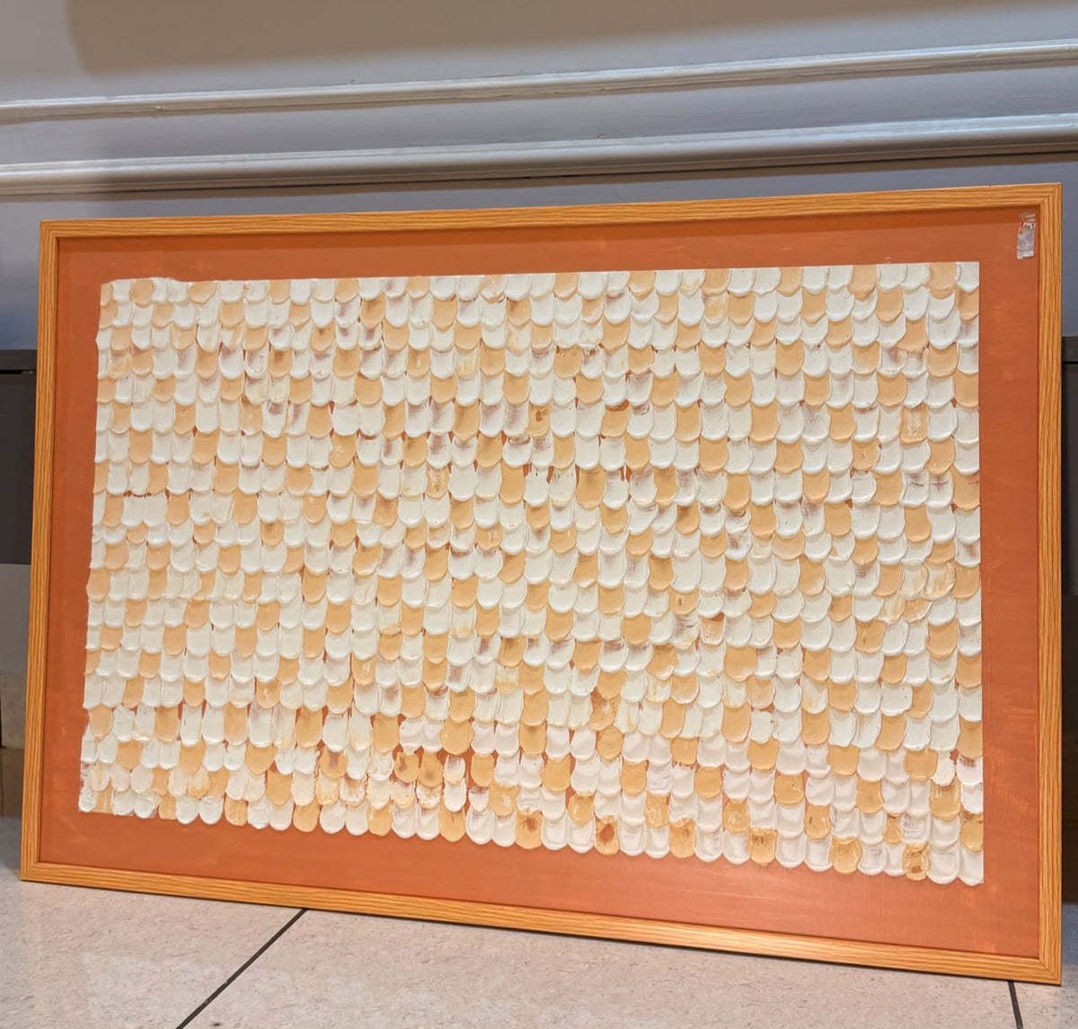 Petal Clay Art – Handcrafted Textured Wall Art in Terracotta & Ivory | Framed Statement Art for Living Room, Bedroom & Café | 37 × 25 Inches